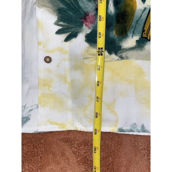 Distortion Men's Hawaiian Shirt Medium Print Button-Up Viscose Short Sleeve - Picture 4 of 6